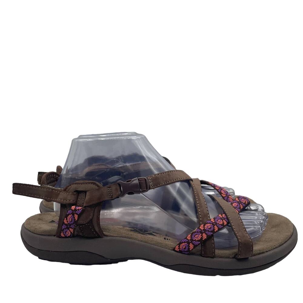 Skechers Reggae Slim Vacay Sandals Comfort Brown Leather Womens 10